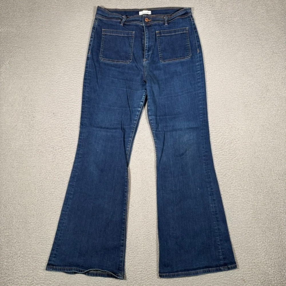Loft Denim Jeans Womens 14 32x30 Blue High Rise Bootcut Flare Casual Preppy